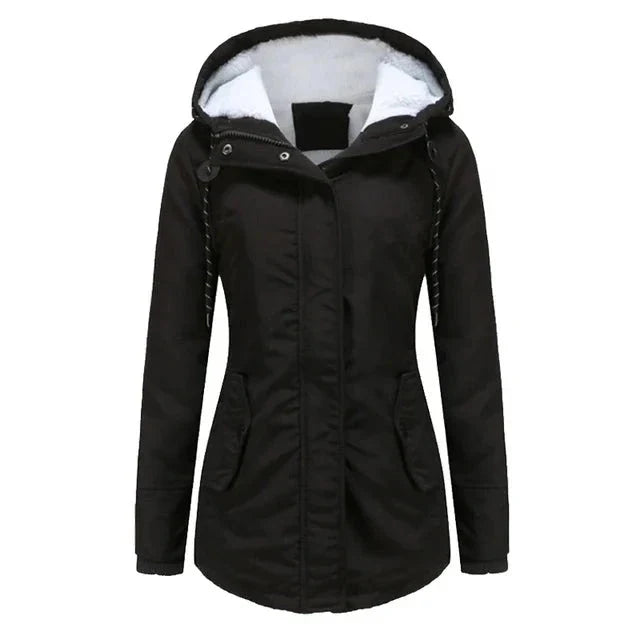 Jaqueta Parka Feminina Forrada com Lã para Inverno Glacier