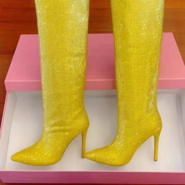 bota feminina amarela