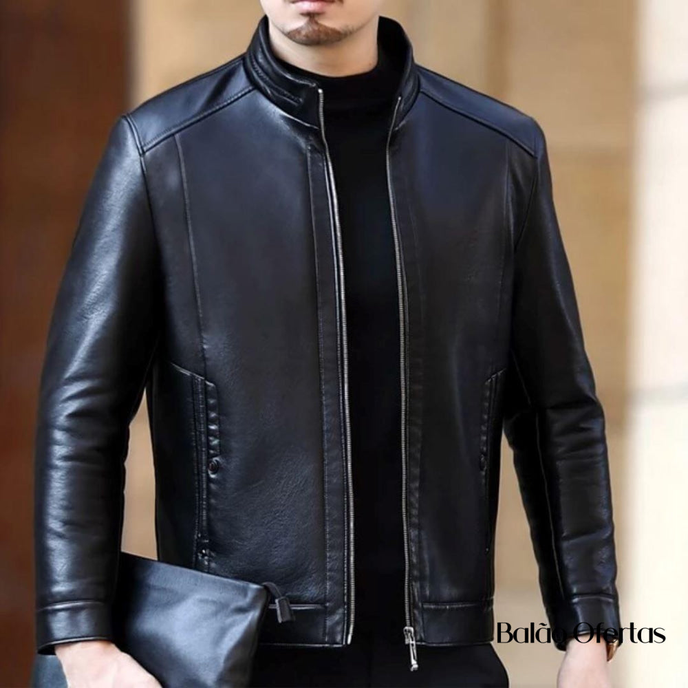 Jaqueta de Couro Masculina Europa ( PROMOÇÃO DE INVERNO )