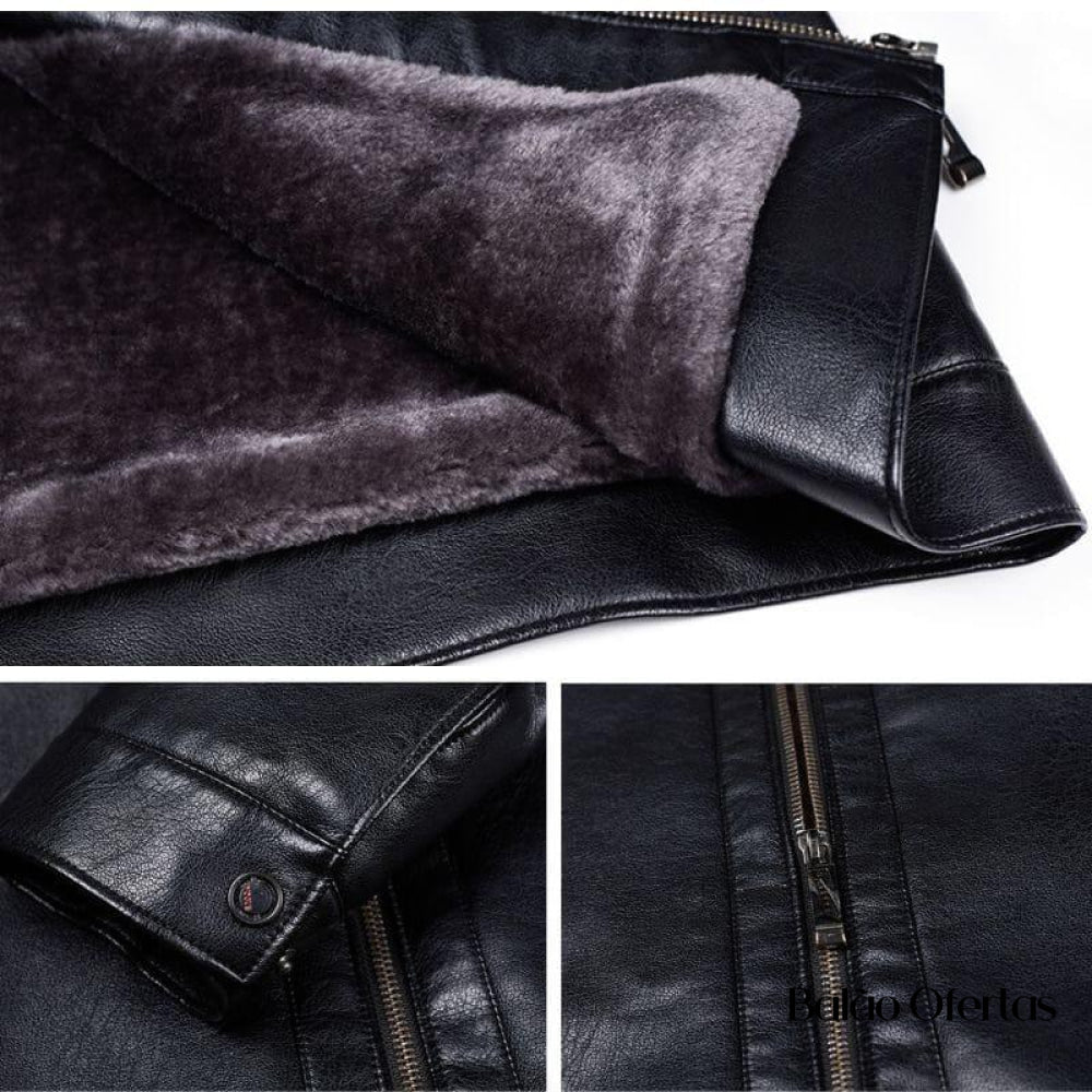 Jaqueta de Couro Masculina Europa ( PROMOÇÃO DE INVERNO )