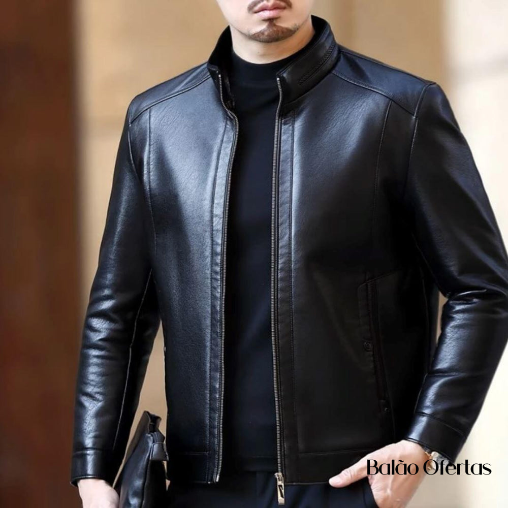 Jaqueta de Couro Masculina Europa ( PROMOÇÃO DE INVERNO )