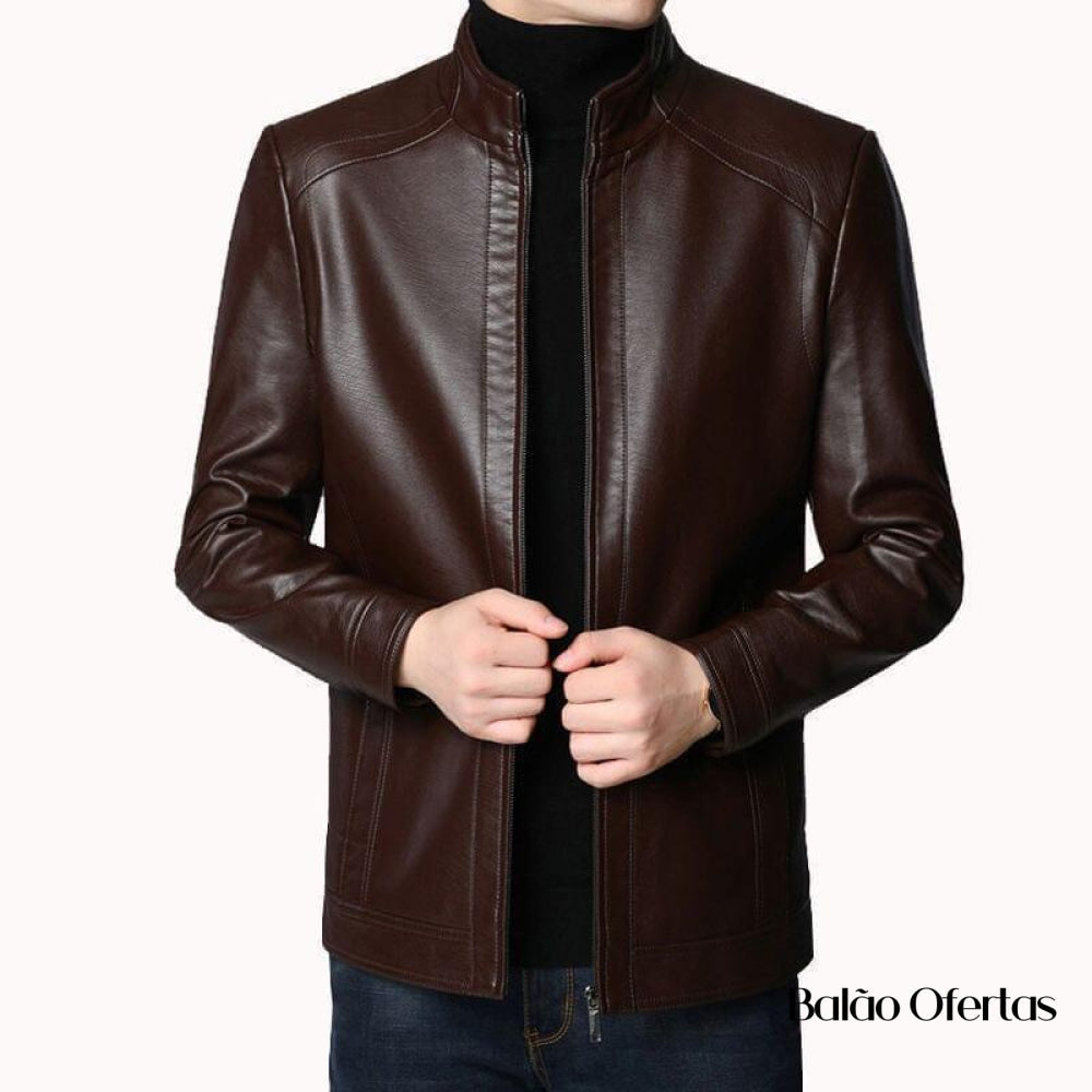 Jaqueta de Couro Masculina Europa ( PROMOÇÃO DE INVERNO )