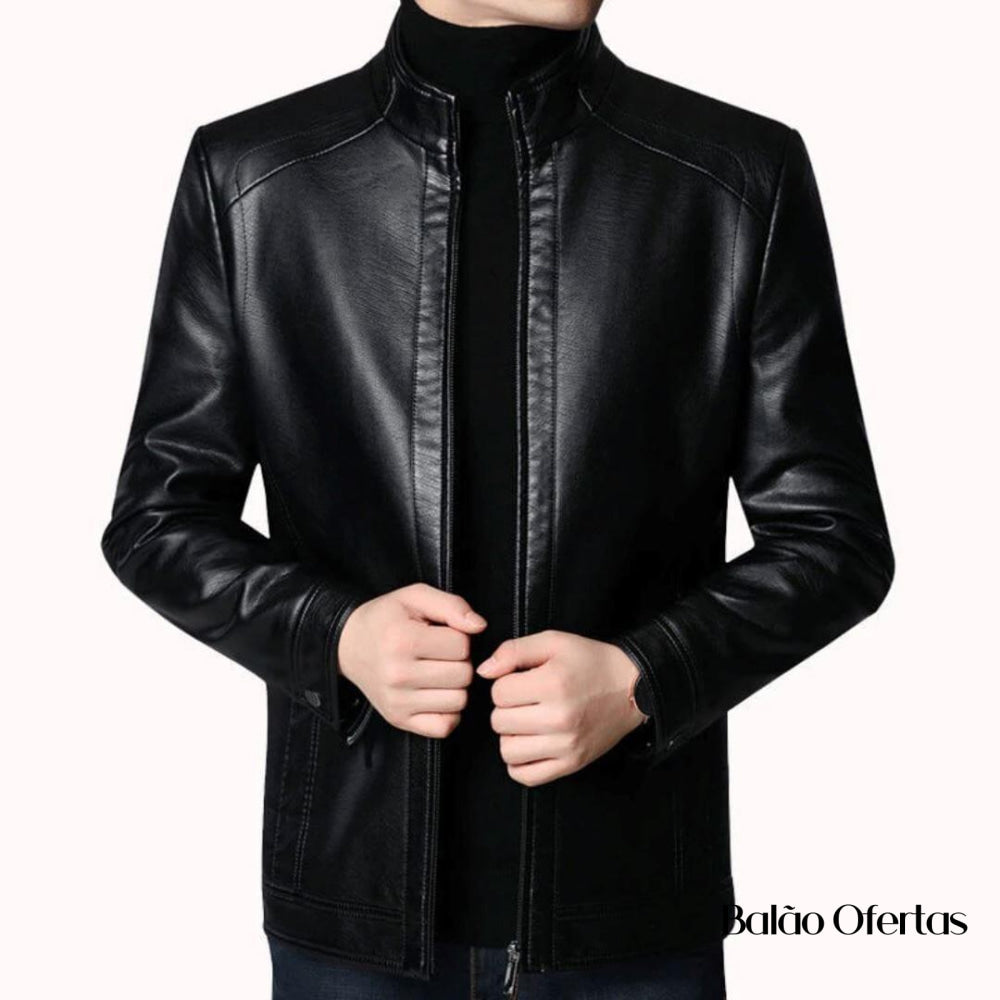 Jaqueta de Couro Masculina Europa ( PROMOÇÃO DE INVERNO )