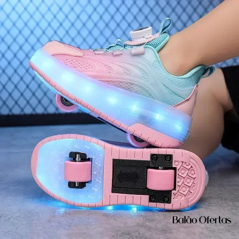 Tênis Infantil Pumello com Rodinhas e Luzes LED - Loja Versalla