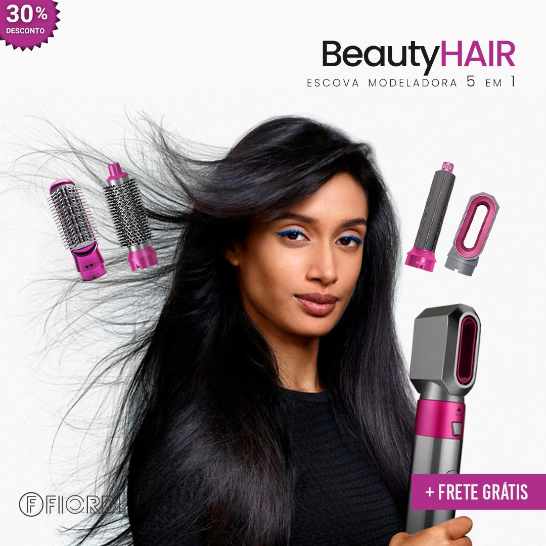 Escova Modeladora 5 em 1 - BeautyHair™ + Brinde