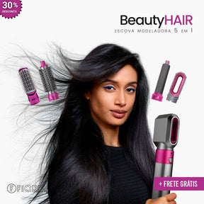 Escova Modeladora 5 em 1 - BeautyHair™ + Brinde