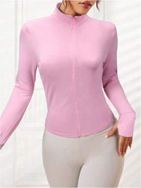 Jaqueta Feminina Atlética Esportiva Manga Comprida com Zíper – (Promoção de Inverno 2025)
