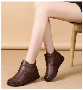 Bota de Couro Inverno Pelúciada Confy