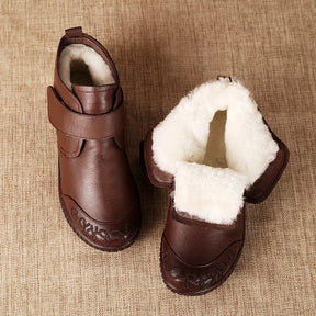 Bota de Couro Inverno Pelúciada Confy