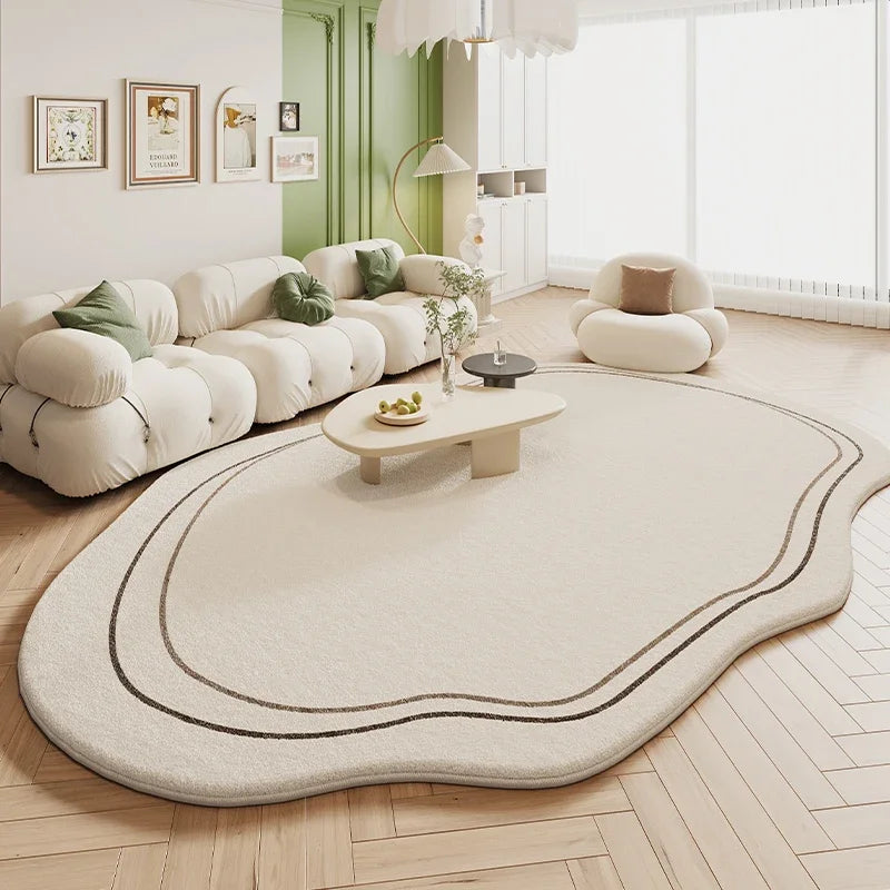 Tapete Sala De Estar Creme Irregular - Lojas Versalla