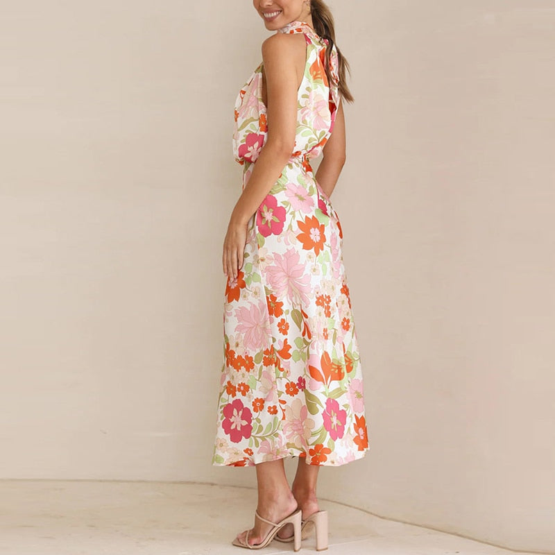 vestido midi de cetim martina