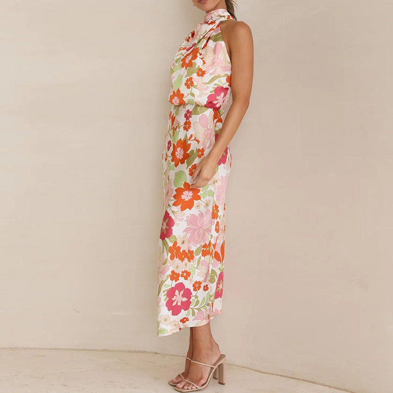 vestido midi de cetim martina