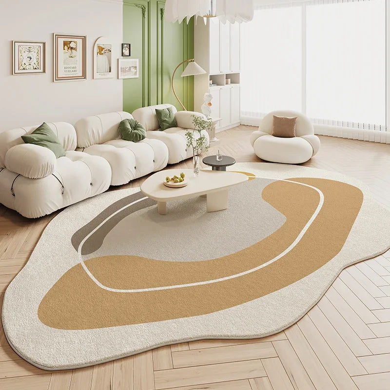 Tapete Sala De Estar Creme Irregular - Lojas Versalla