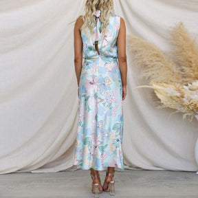 vestido midi de cetim martina