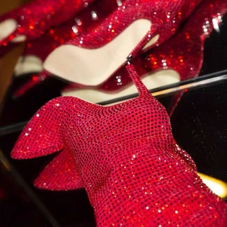 bota feminina vermelha