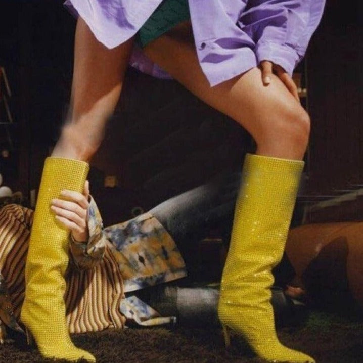 bota feminina amarela