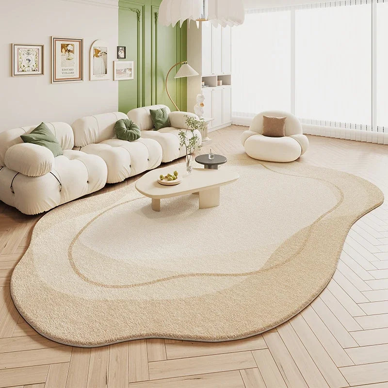 Tapete Sala De Estar Creme Irregular - Lojas Versalla