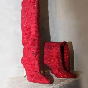 bota feminina vermelho