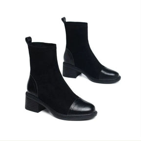 Bota de Couro Casual Clássica Estilo Vintage