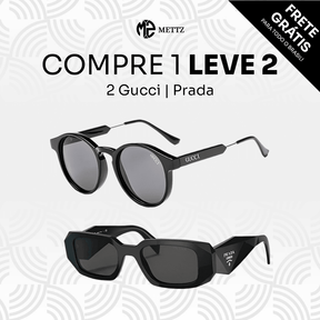 NOVEMBRO BLACK - 2 Óculos Unissex - Gucci | Prada - COMPRE 1 LEVE 2