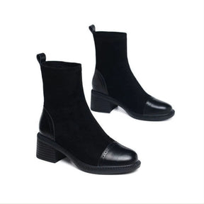 Bota de Couro Casual Clássica Estilo Vintage