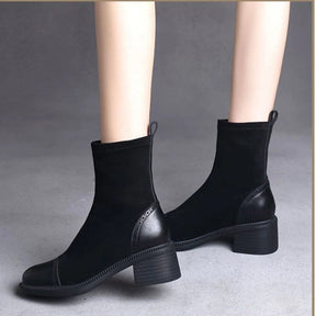 Bota de Couro Casual Clássica Estilo Vintage