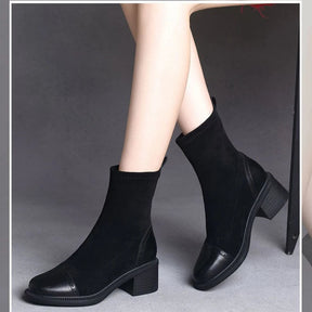 Bota de Couro Casual Clássica Estilo Vintage