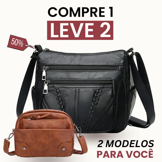 Bolsa Feminina de Couro Mannuela [Compre 1 Leve 2]
