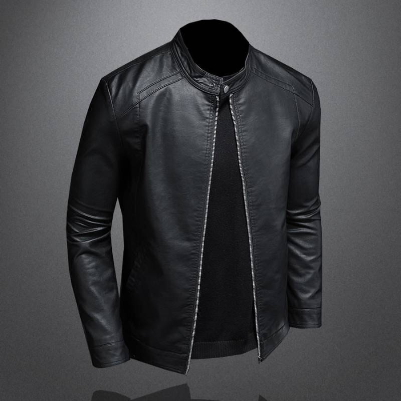 Jaqueta de Couro Masculina Casual Neutra - Loja Versalla