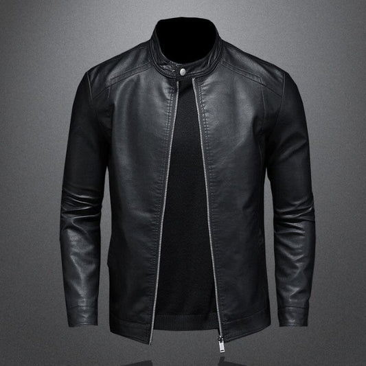 Jaqueta de Couro Masculina Casual Neutra - Loja Versalla