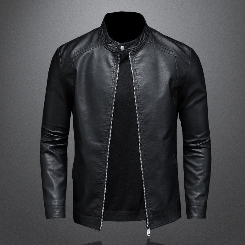 Jaqueta de Couro Masculina Casual Neutra - Loja Versalla