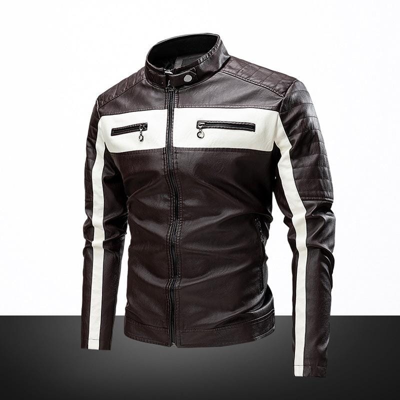 Jaqueta de Couro Masculina Vintage Elegance - Loja Versalla
