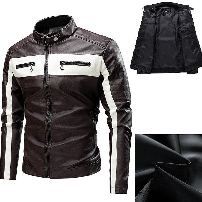 Jaqueta de Couro Masculina Vintage Elegance - Loja Versalla