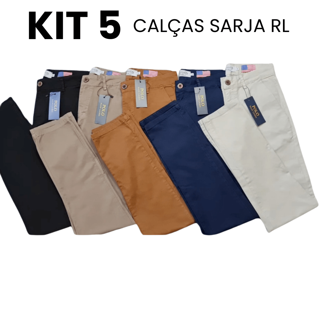 Kit 5 Calças Casuais-  Cores Mistas - Balão Ofertas